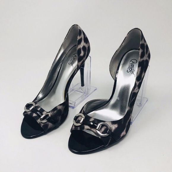 Carlos Santana Heels Leopard Print Satin Miracle - Picture 3 of 8